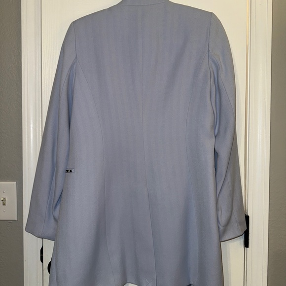 Calvin Klein Women's Light Blue and White Blazer - Picture 8 of 8